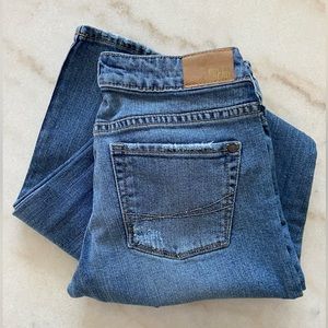 Bull Head Slightly Distressed Bootcut Jeans